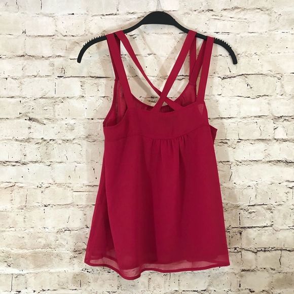 NWOT pink chiffon dressy tank top small - Picture 6 of 8